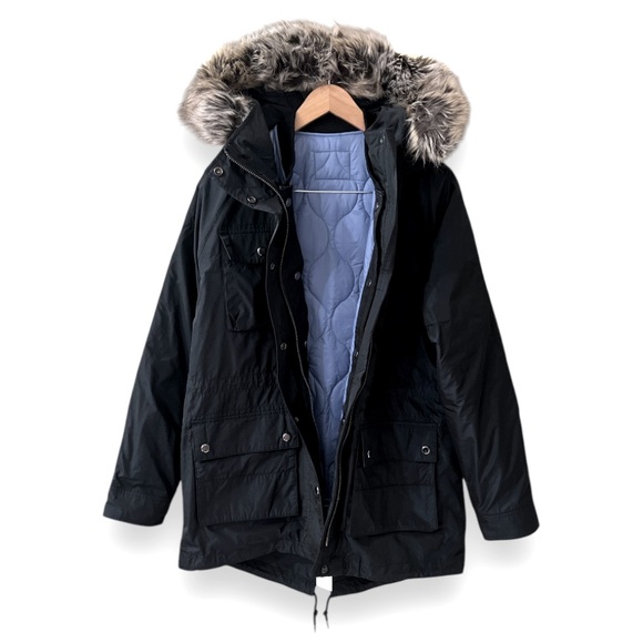Lands’ End Canvas Collection 3-in-1 Hood. Anorak | Size 10 | Black + Blue | $85 - Picture 5 of 13